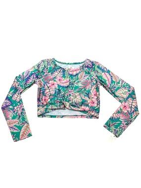 art class Tropical Swim Long Sleeve Top in Teal, Pink, Purple, YL (10/12), NWOT